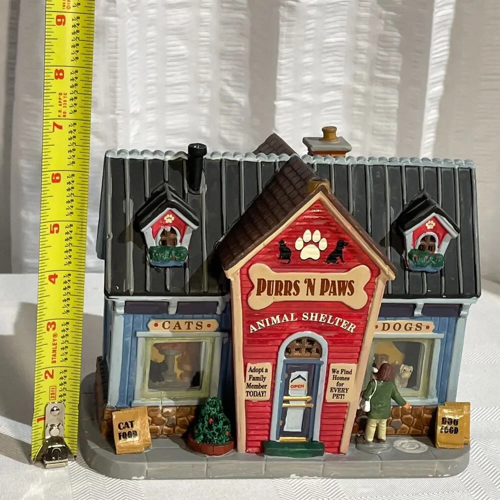 Lemax Purrs N Paws Animal Shelter 65152 Retired Village Building Box 2016